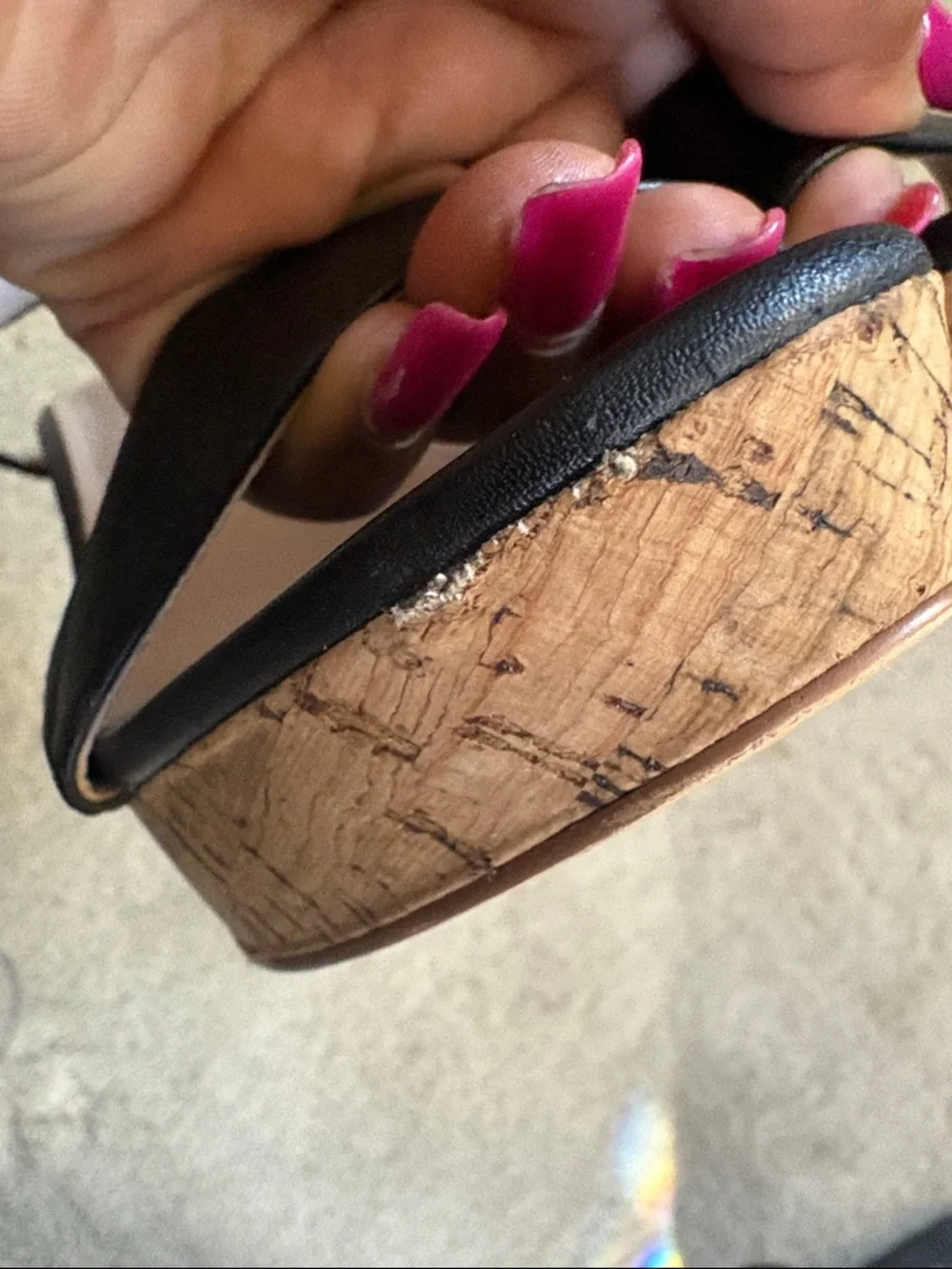 Charles by Charles David Black Cork Wedge Sandals-Size 8.5